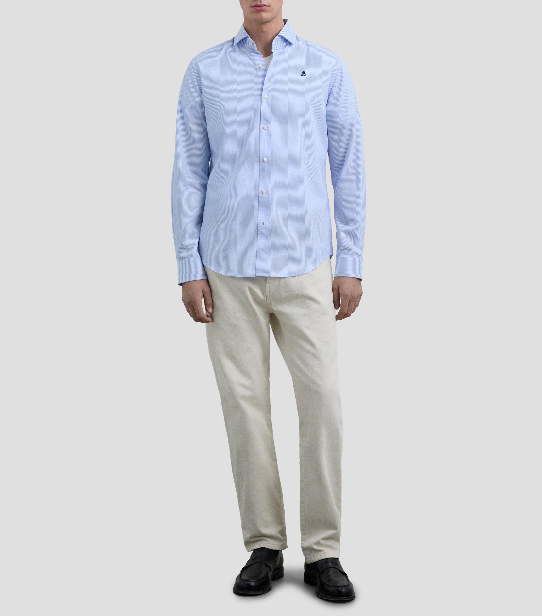 Camisa lisa manga larga Hombre